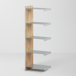 幅45cm × 高さ146.5cmモジュールの拡張ユニット｜無塗装｜ONCEモジュラーシェルフ対応