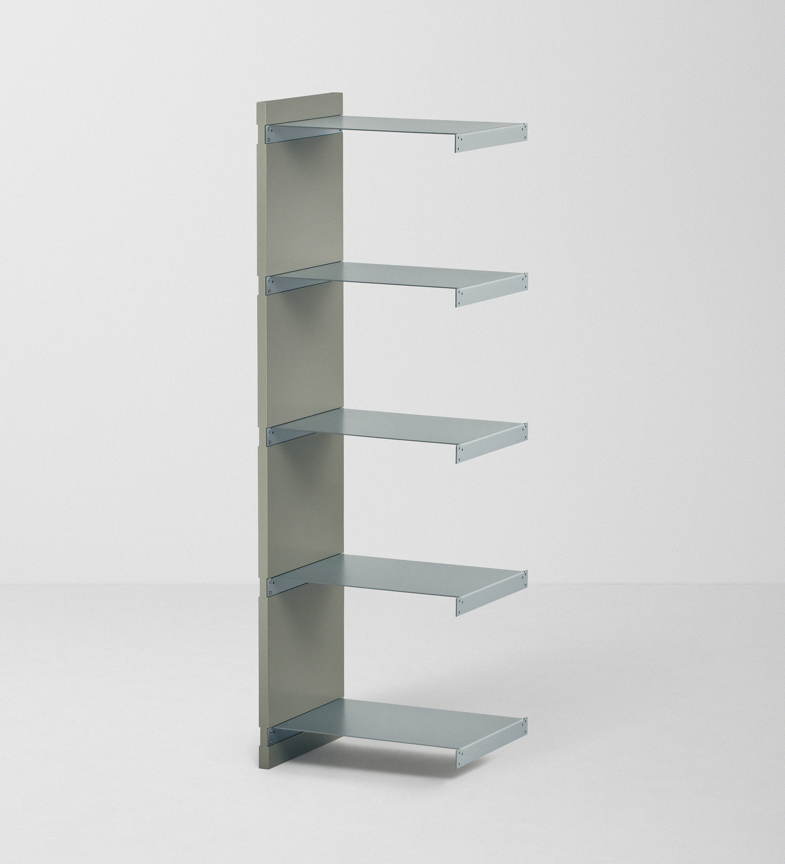 幅45cm × 高さ146.5cmモジュールの拡張ユニット｜モスグレー（落ち着いたグレー）｜ONCEモジュラーシェルフ対応