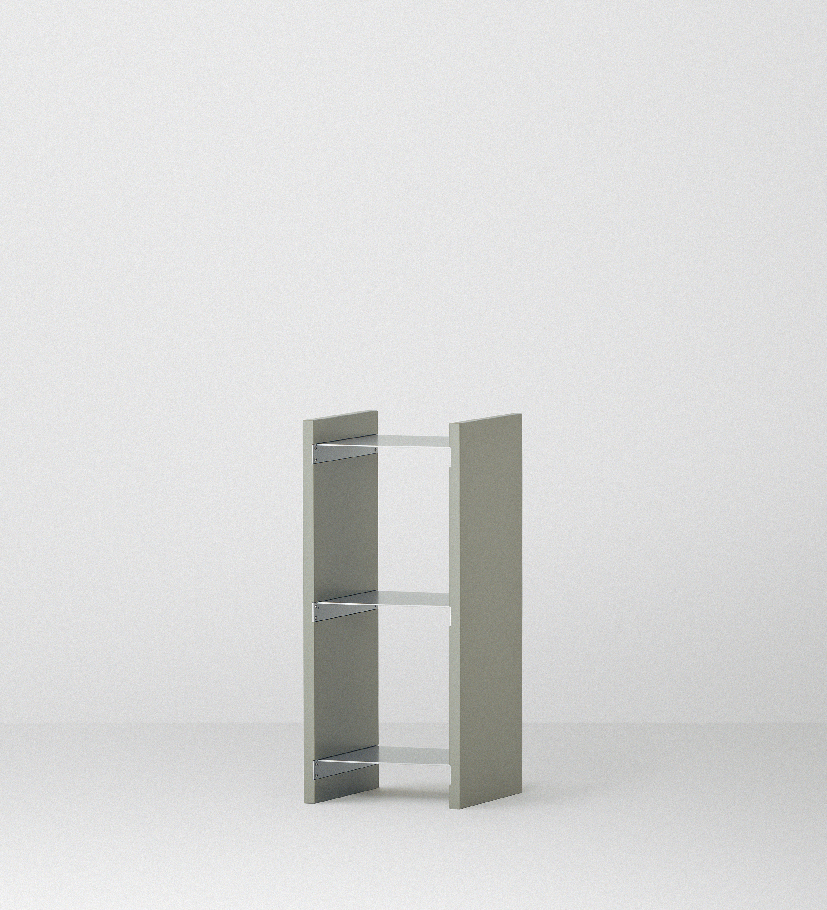 幅35cm × 高さ80cmのモジュラーシェルフ・可動棚｜モスグレー（落ち着いたグレー）｜ローボード、小物収納に