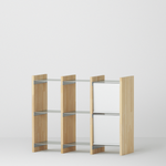 幅100cm × 高さ80cmのモジュラーシェルフ・可動棚｜無塗装｜両面キャビネットや低めの仕切り、リビングの飾り棚に