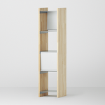 幅35cm × 高さ146.5cmのモジュラーシェルフ・可動棚｜無塗装｜スリムな収納棚。飾り棚や本棚、キッチンラックとして