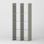 幅100cm × 高さ146.5cmのモジュラーシェルフ・可動棚｜モスグレー（落ち着いたグレー）｜モジュラーファーニチャー。シンプルモダンなインテリアやオフィス用什器、仕切り棚に