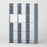 幅100cm × 高さ146.5cmのモジュラーシェルフ・可動棚｜ブルーグレー（薄いブルー）｜モジュラーファーニチャー。シンプルモダンなインテリアやオフィス用什器、仕切り棚に