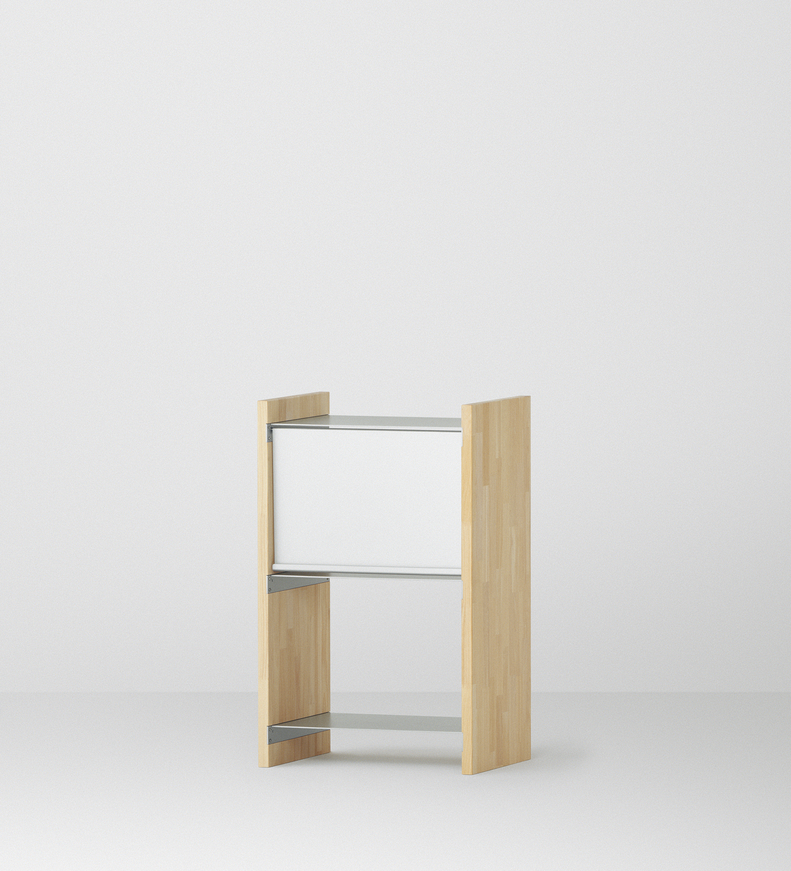 幅50cm × 高さ80cmのモジュラーシェルフ・可動棚｜無塗装｜キッチンラックサイドボード、小さな収納に