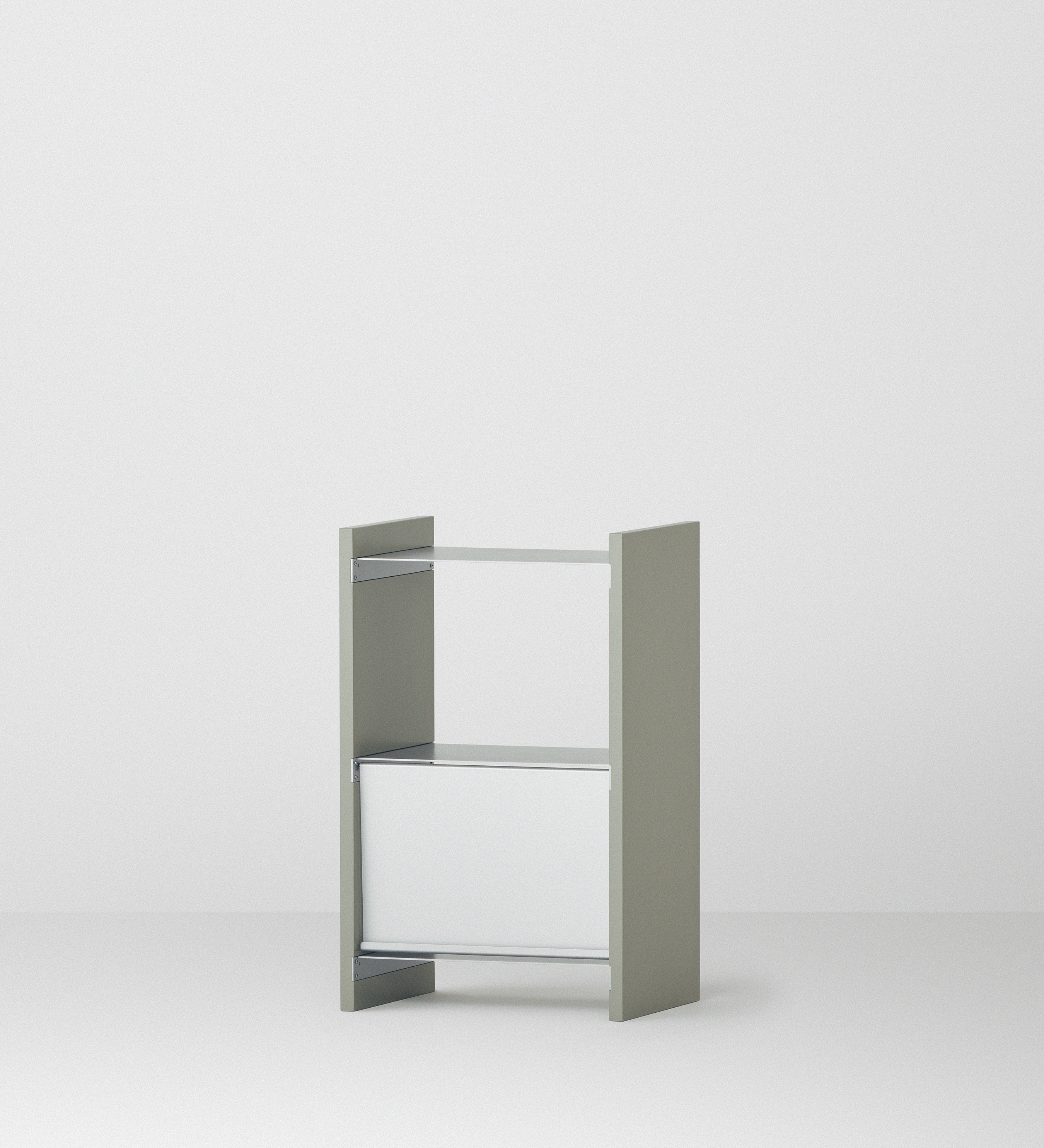 幅50cm  × 高さ80cmのモジュラーシェルフ・可動棚｜モスグレー（落ち着いたグレー）｜キッチンラック、サイドボード、小さな収納に