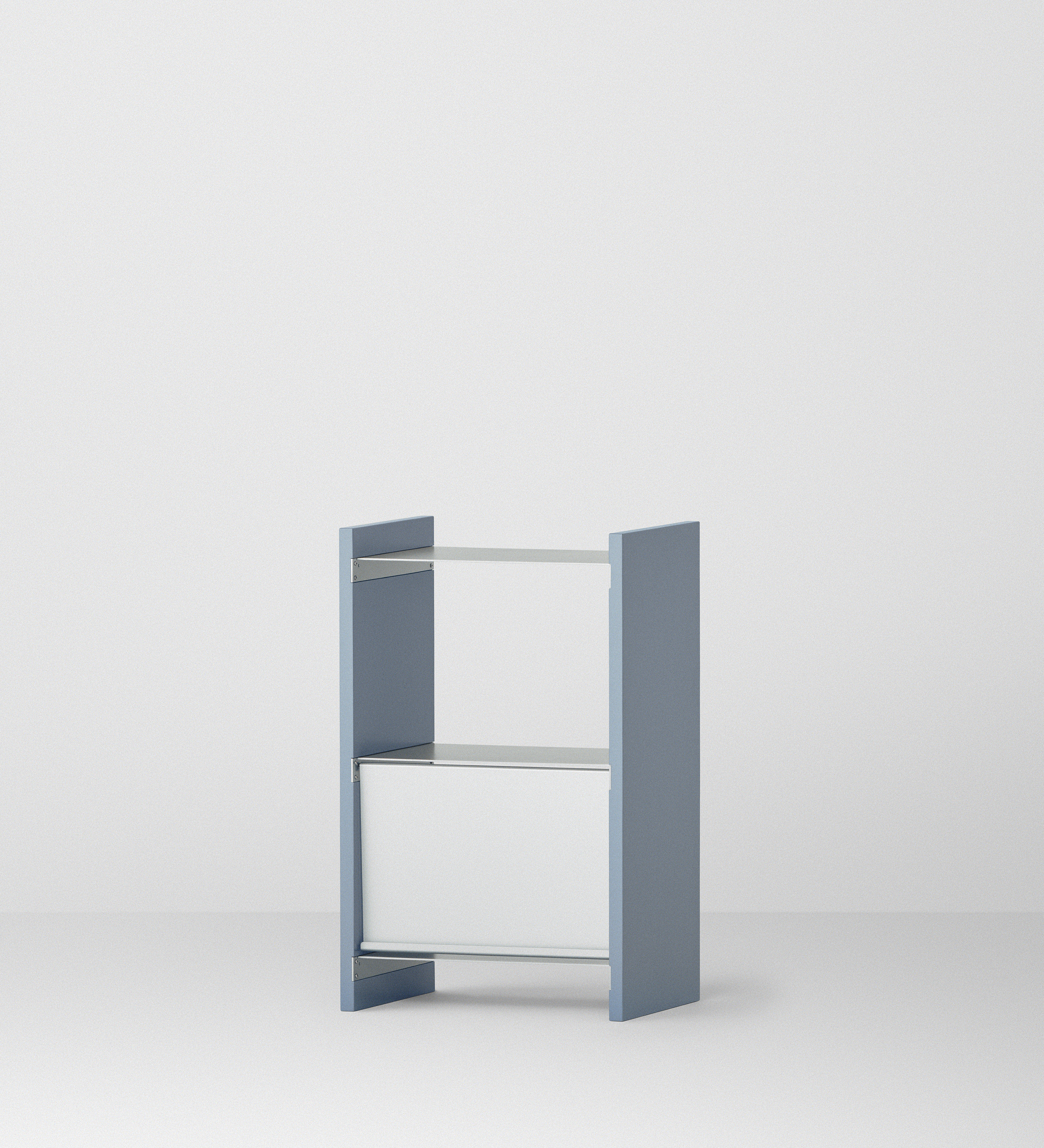 幅50cm  × 高さ80cmのモジュラーシェルフ・可動棚｜ブルーグレー（薄いブルー）｜キッチンラック、サイドボード、小さな収納に