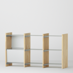 幅100cm × 高さ80cmのモジュラーシェルフ・可動棚｜無塗装｜両面キャビネットやリビング収納、仕切り棚に