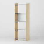 幅35cm × 高さ146.5cmのモジュラーシェルフ・可動棚｜無塗装｜キッチンラック、両面シェルフに