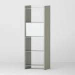 幅35cm × 高さ146.5cmのモジュラーシェルフ・可動棚｜モスグレー（落ち着いたグレー）｜キッチンラック、両面シェルフに