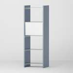 幅35cm × 高さ146.5cmのモジュラーシェルフ・可動棚｜ブルーグレー（薄いブルー）｜キッチンラック、両面シェルフに