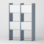 幅67.5cm × 高さ146.5cmのモジュラーシェルフ・可動棚｜ブルーグレー（薄いブルー）｜飾り棚やキッチンボード、観葉植物のディスプレイに