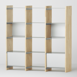 幅100cm × 高さ146.5cmのモジュラーシェルフ・可動棚｜無塗装｜モダンインテリアやオフィス什器、仕切り棚として