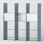 幅100cm × 高さ146.5cmのモジュラーシェルフ・可動棚｜ブルーグレー（薄いブルー）｜モダンインテリアやオフィス什器、仕切り棚として