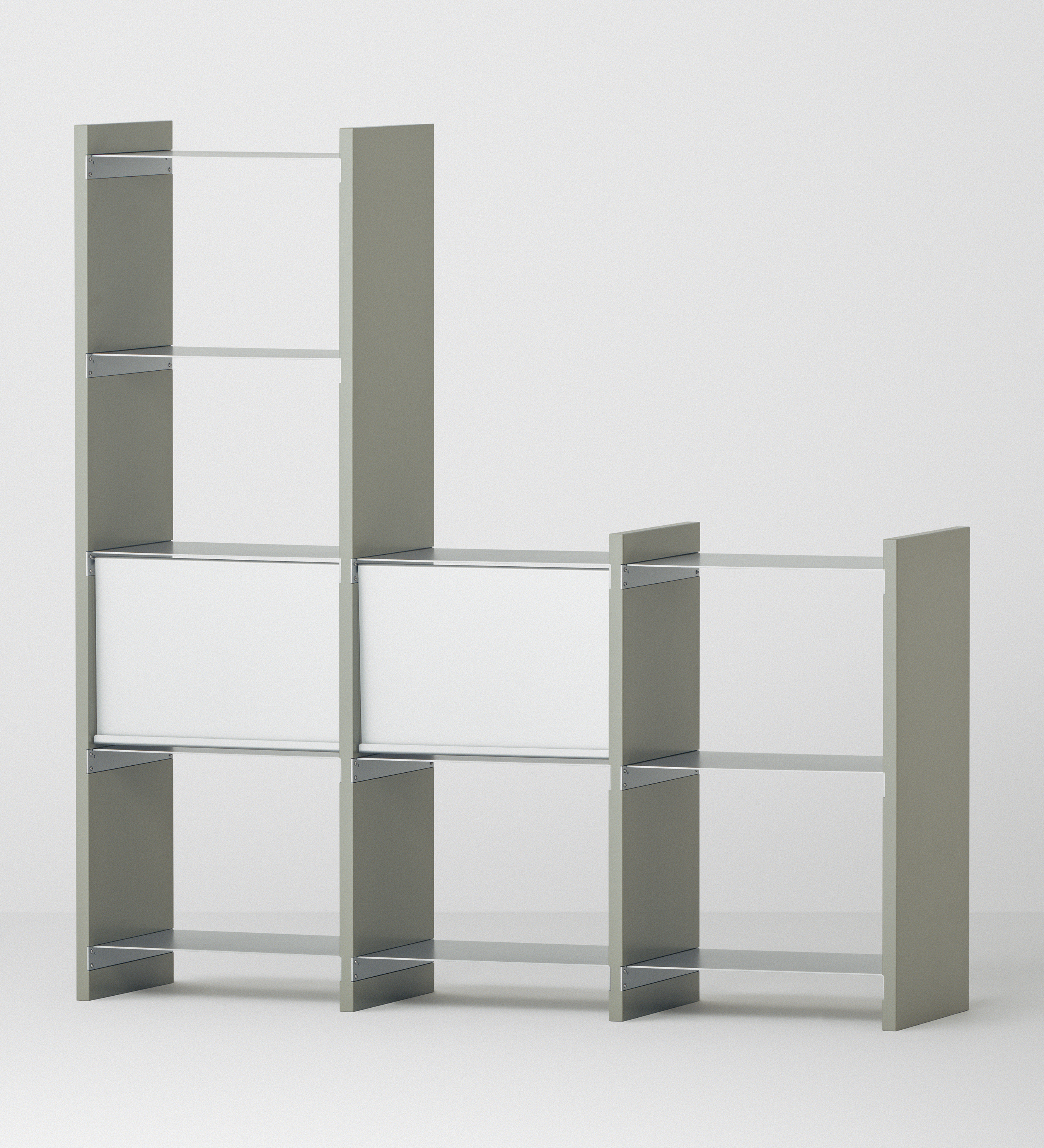 幅100cm   × 高さ146.5cmのモジュラーシェルフ・可動棚｜段違いレイアウトの飾り棚。器や観葉植物のディスプレイに