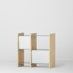 幅82.5cm × 高さ80cmのモジュラーシェルフ・可動棚｜無塗装｜幅30cm＋幅45cmの組み合わせ。サイドボードや仕切り棚に