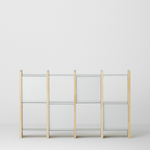 幅132.5cm × 高さ80cmのモジュラーシェルフ・可動棚｜無塗装｜仕切り棚や食器棚、サイドボード、店舗什器に