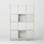 幅100cm × 高さ146.5cmのモジュラーシェルフ・可動棚｜無塗装｜モジュラーファーニチャー。シンプルモダンなインテリアやオフィス用什器、、仕切り棚に