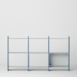 幅100cm × 高さ80cmのモジュラーシェルフ・可動棚｜ブルーグレー（薄いブルー）｜両面キャビネットやリビング収納、仕切り棚に