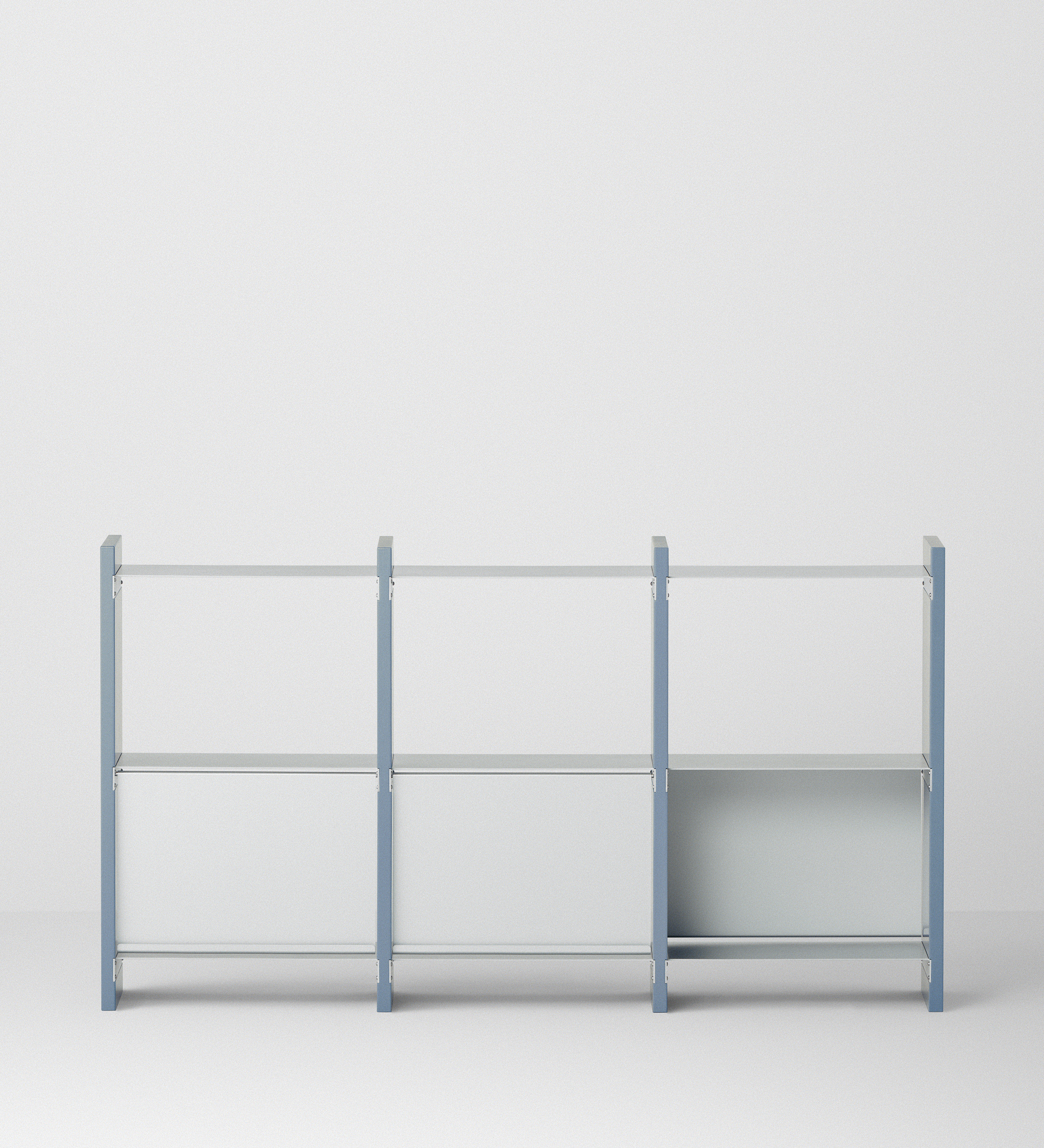 幅100cm × 高さ80cmのモジュラーシェルフ・可動棚｜ブルーグレー（薄いブルー）｜両面キャビネットやリビング収納、仕切り棚に