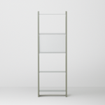 幅35cm × 高さ146.5cmのモジュラーシェルフ・可動棚｜モスグレー（落ち着いたグレー）｜キッチンラック、両面シェルフに