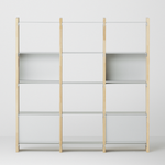 幅100cm × 高さ146.5cmのモジュラーシェルフ・可動棚｜無塗装｜モダンインテリアやオフィス什器、仕切り棚として
