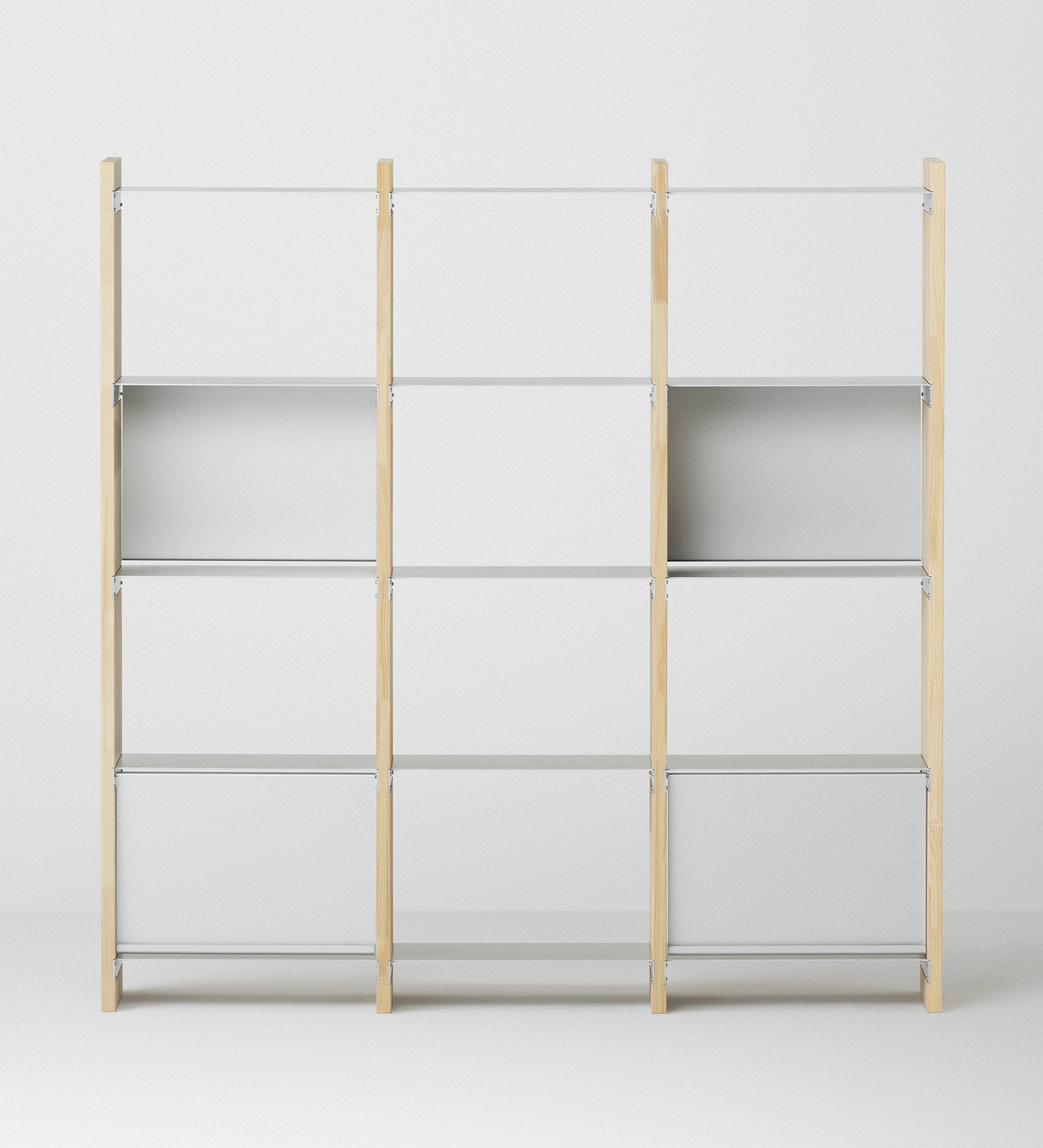 幅100cm × 高さ146.5cmのモジュラーシェルフ・可動棚｜無塗装｜モダンインテリアやオフィス什器、仕切り棚として