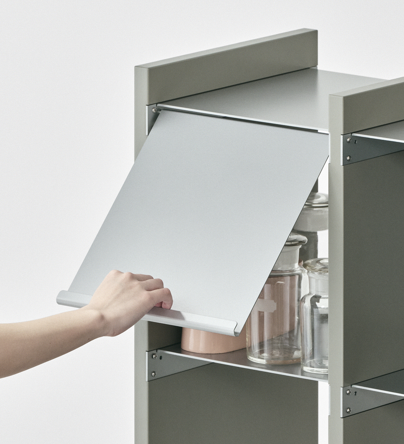 幅30cmモジュール（Shelf 30）用フラップ扉｜着脱式で、棚の両面に使えます