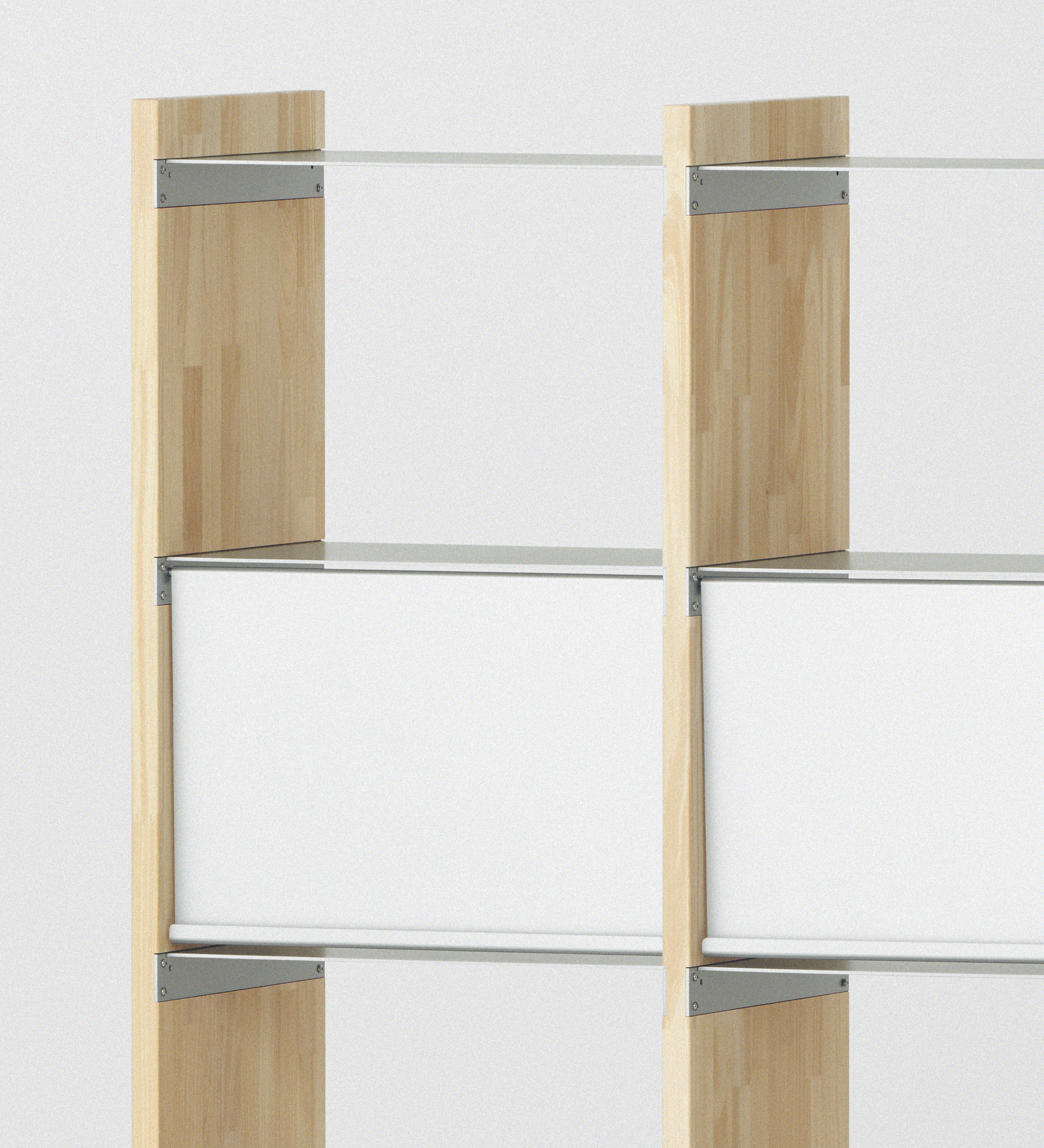 幅100cm × 高さ146.5cmのモジュラーシェルフ・可動棚｜無塗装｜モダンインテリアやオフィス什器、仕切り棚として