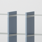 幅132.5cm × 高さ80cmのモジュラーシェルフ・可動棚｜モスグレー（落ち着いたグレー）｜仕切り棚やキッチンボード、両面キャビネット、店舗什器に