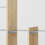 幅100cm  × 高さ146.5cmのモジュラーシェルフ・可動棚｜無塗装｜2段2列＋4段1列の段違いのシェルフ。キッチンボードや飾り棚、観葉植物のコレクション棚に