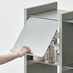 幅67.5cm × 高さ146.5cmのモジュラーシェルフ・可動棚｜モスグレー（落ち着いたグレー）｜こだわりのキッチンボードや本棚、オープンシェルフとして