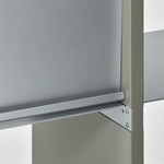 幅97.5cm × 高さ80cmのモジュラーシェルフ・可動棚｜モスグレー（落ち着いたグレー）｜両面キャビネットやディスプレイ棚に