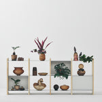 幅132.5cm × 高さ80cmのモジュラーシェルフ・可動棚｜無塗装｜モジュラーファーニチャー。リビング収納や店舗什器、オフィス什器として