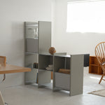 幅100cm   × 高さ146.5cmのモジュラーシェルフ・可動棚｜段違いレイアウトの飾り棚。器や観葉植物のディスプレイに