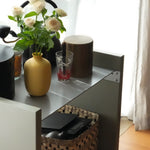 幅50cm  × 高さ80cmのモジュラーシェルフ・可動棚｜モスグレー（落ち着いたグレー）｜キッチンラック、サイドボード、小さな収納に