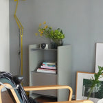 幅50cm  × 高さ80cmのモジュラーシェルフ・可動棚｜モスグレー（落ち着いたグレー）｜キッチンラック、サイドボード、小さな収納に